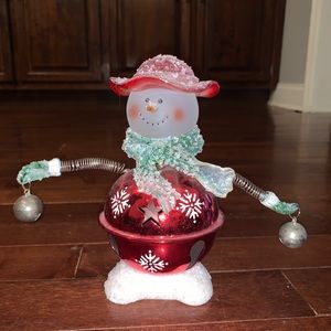 Metal snowman with bells